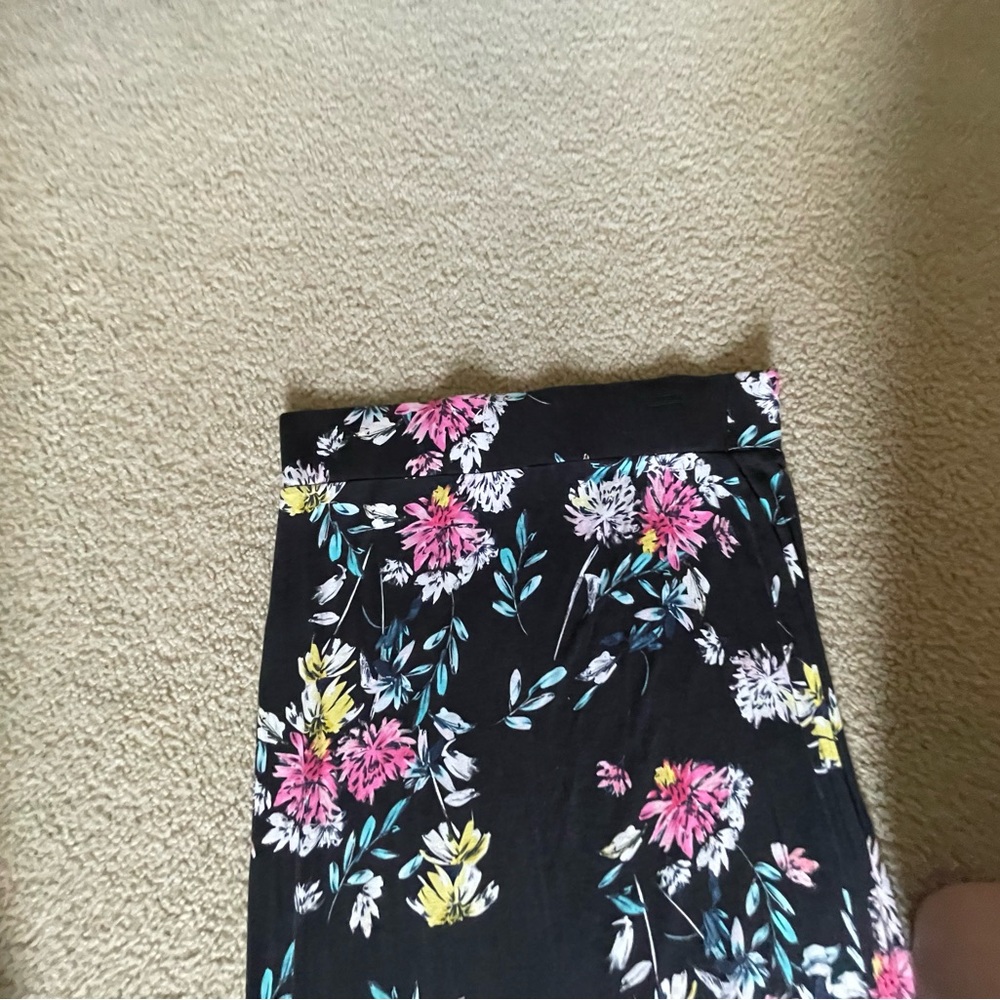 Floral Black Skirt